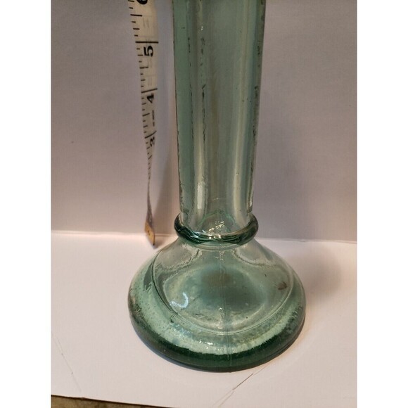 11.5 Inch Green Glass Taper Candle Holder - Picture 4 of 8